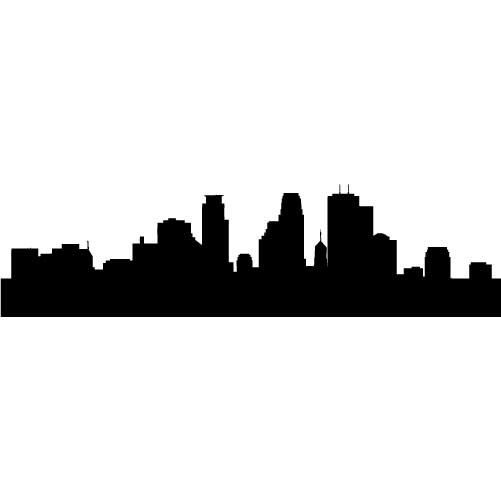 501x501 Minneapolis Skyline Silhouette Large Vinyl Wall By Wallstickz - Minneapolis Skyline Sketch
