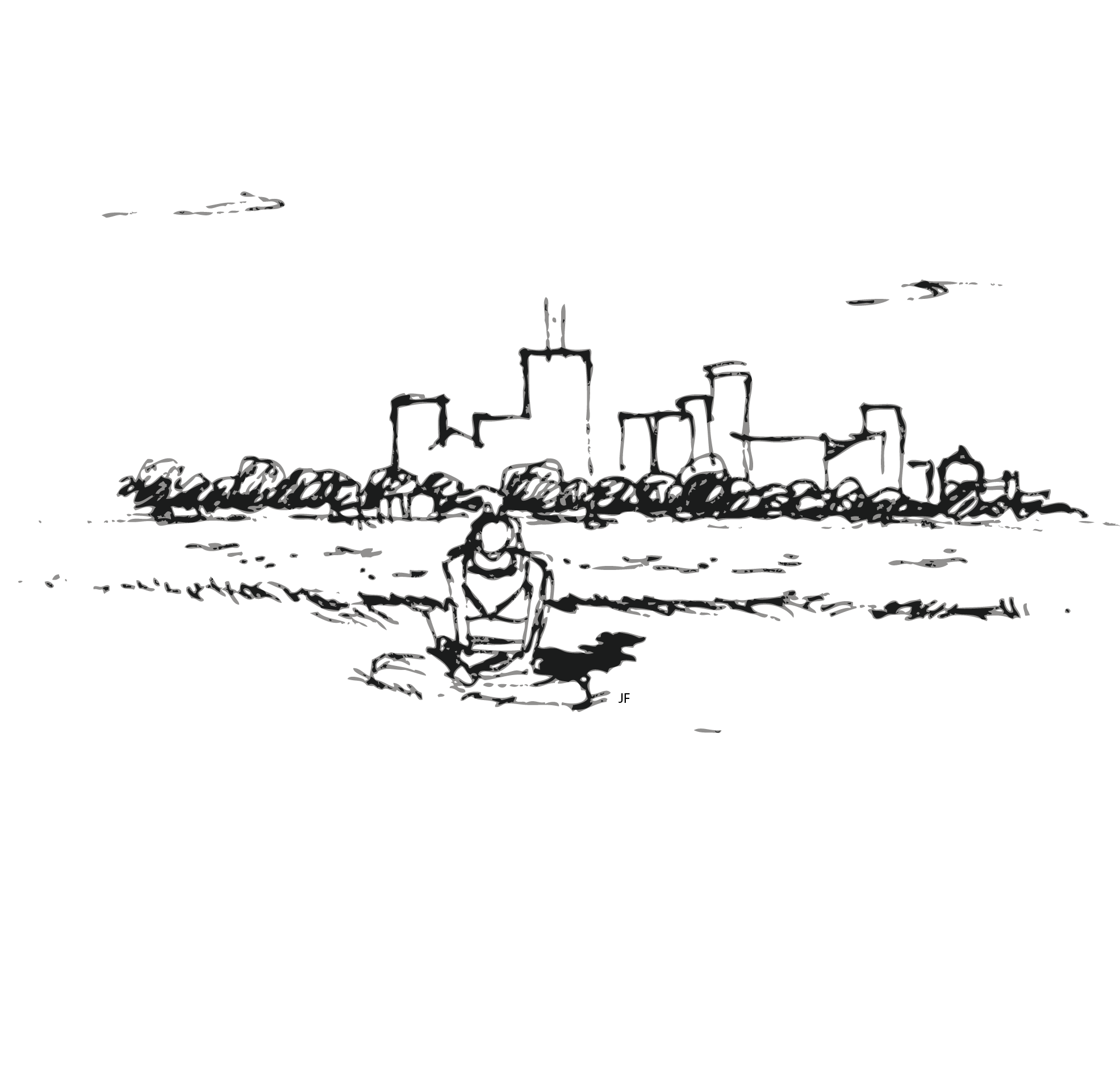1972x1876 Sketch My Back To The Minneapolis Skyline For Tanning Purposes - Minneapolis Skyline Sketch