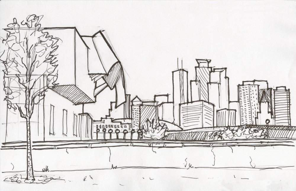 1000x646 Wam With Minneapolis Skyline By Taliesin150 - Minneapolis Skyline Sketch