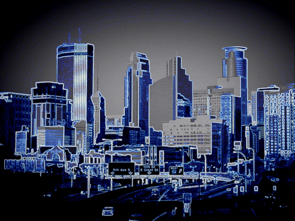 997x748 Minneapolis Global Mercantile - Minneapolis Skyline Sketch