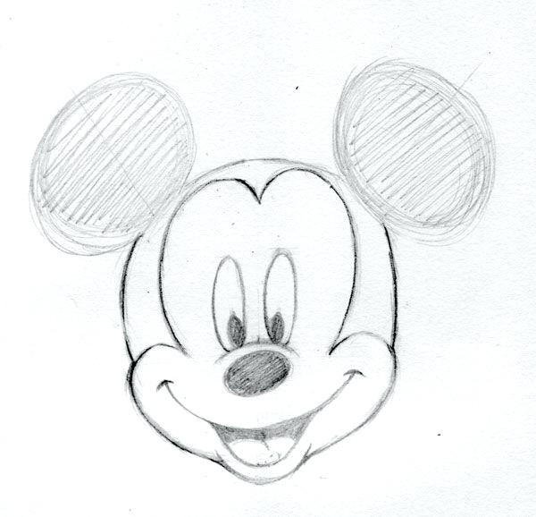 600x578 Mickey Mouse Drawing Easy Feat How To Draw Mickey Mouse To Prepare - Minnie And Mickey Mouse Sketch