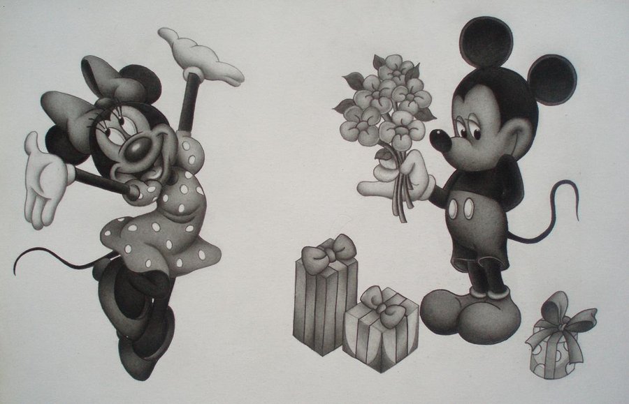 900x579 Mickey Mouse And Minnie Mouse By Martijnpipoo - Minnie Mouse And Mickey Mouse Sketch