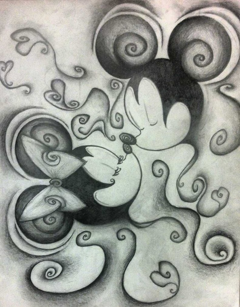 791x1011 Pictures Mickey And Minnie Mouse Pencil Drawings, - Minnie Mouse And Mickey Mouse Sketch