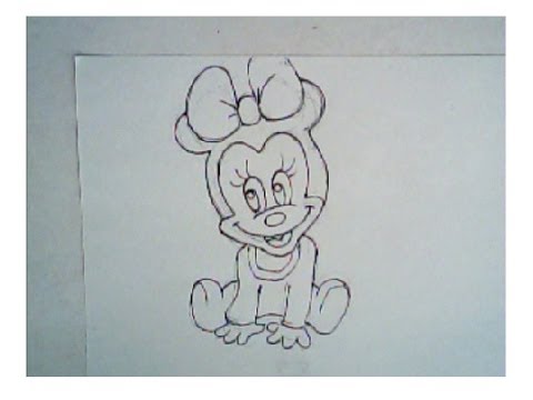 480x360 How To Draw Minnie Mouse (Baby Drawing) - Minnie Mouse Pencil Sketch
