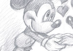 300x210 Mickey And Minnie Sketches Mickey And Minnie Mouse Pencil Drawings - Minnie Mouse Pencil Sketch
