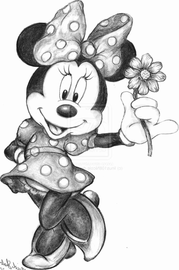 680x1024 Minnie Mouse Pencil Sketching Awesome Minnie Mouse Disney Cartoon - Minnie Mouse Pencil Sketch