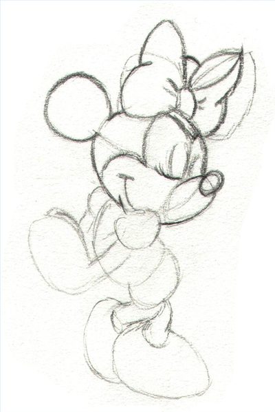 400x599 How To Draw Minnie Mouse (With Pictures) Ehow - Minnie Mouse Sketch