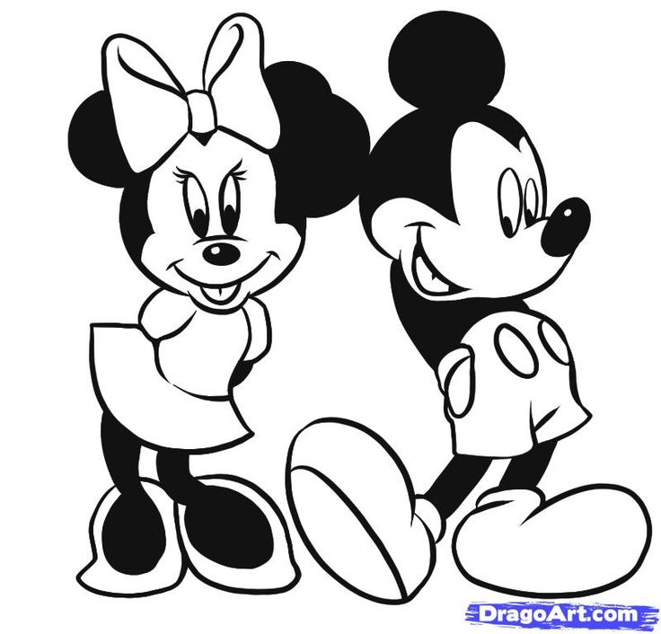736x706 Mickey Minnie Pictures How To Draw Mickey And Minnie Step 8 - Minnie Mouse Sketch Step By Step