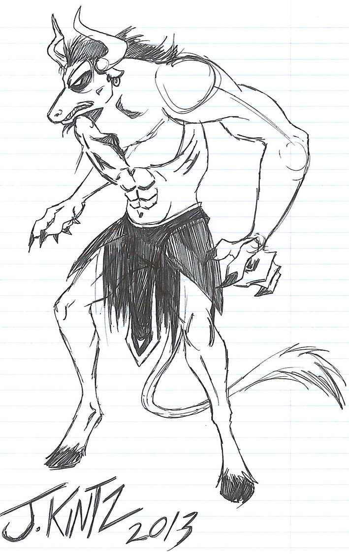 709x1126 Minotaur Sketch By Rinkusu001 - Minotaur Sketch