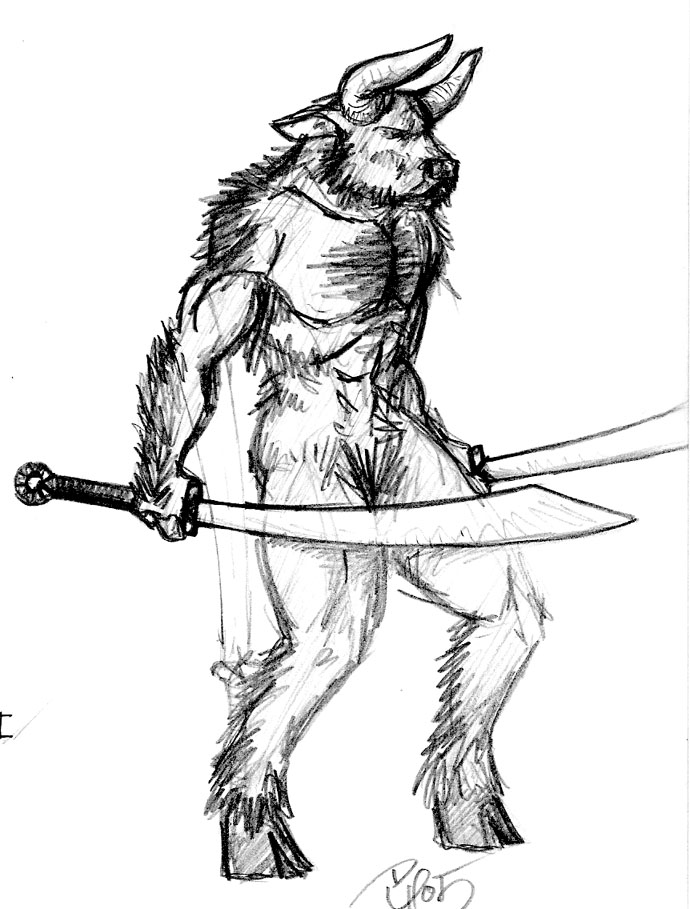 690x909 Minotaur Sketch By Tensen01 - Minotaur Sketch