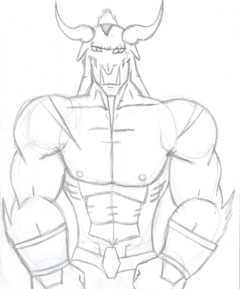 814x981 Minotaur Sketch By Treymykel - Minotaur Sketch