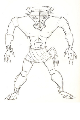333x500 Minotaur From Rough Concept Sketches To Final Versions Sivamstudios - Minotaur Sketch