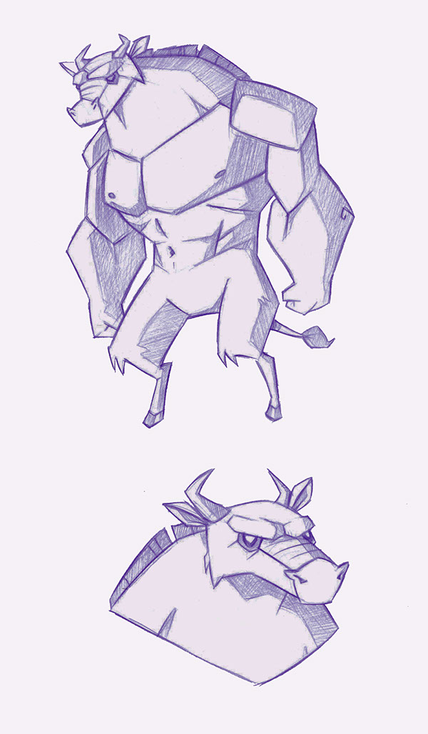 600x1027 Minotaur Sketch On Behance - Minotaur Sketch