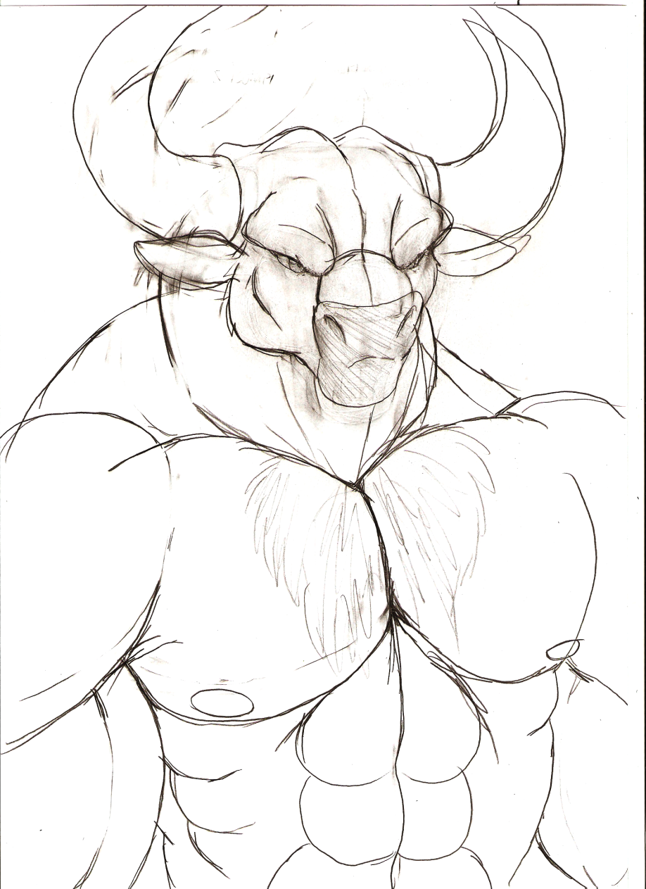 918x1263 Rome Ii Spartan Minotaur Sketch By Droll3 - Minotaur Sketch