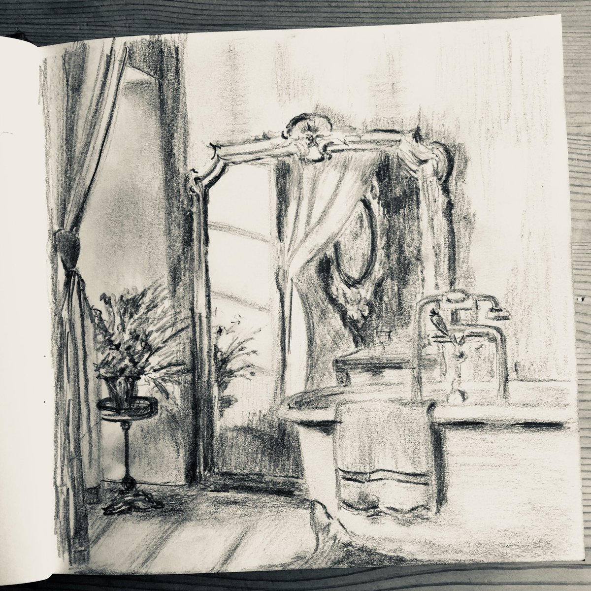 1200x1200 Rebecca Pells Fine Art On Twitter Sketch Idea For A Painting - Mirror Reflection Sketch