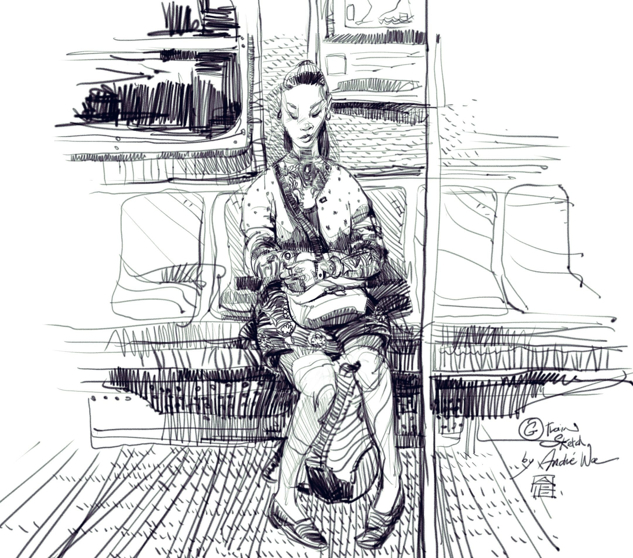 2160x1904 Subway Sketch By Andrewee On Made With Mischief Mischief Daily - Mischief Sketch
