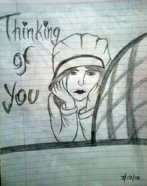 573x725 Thinking Of You Pencil Sketches Sketches, Drawings - Miss You Sketch