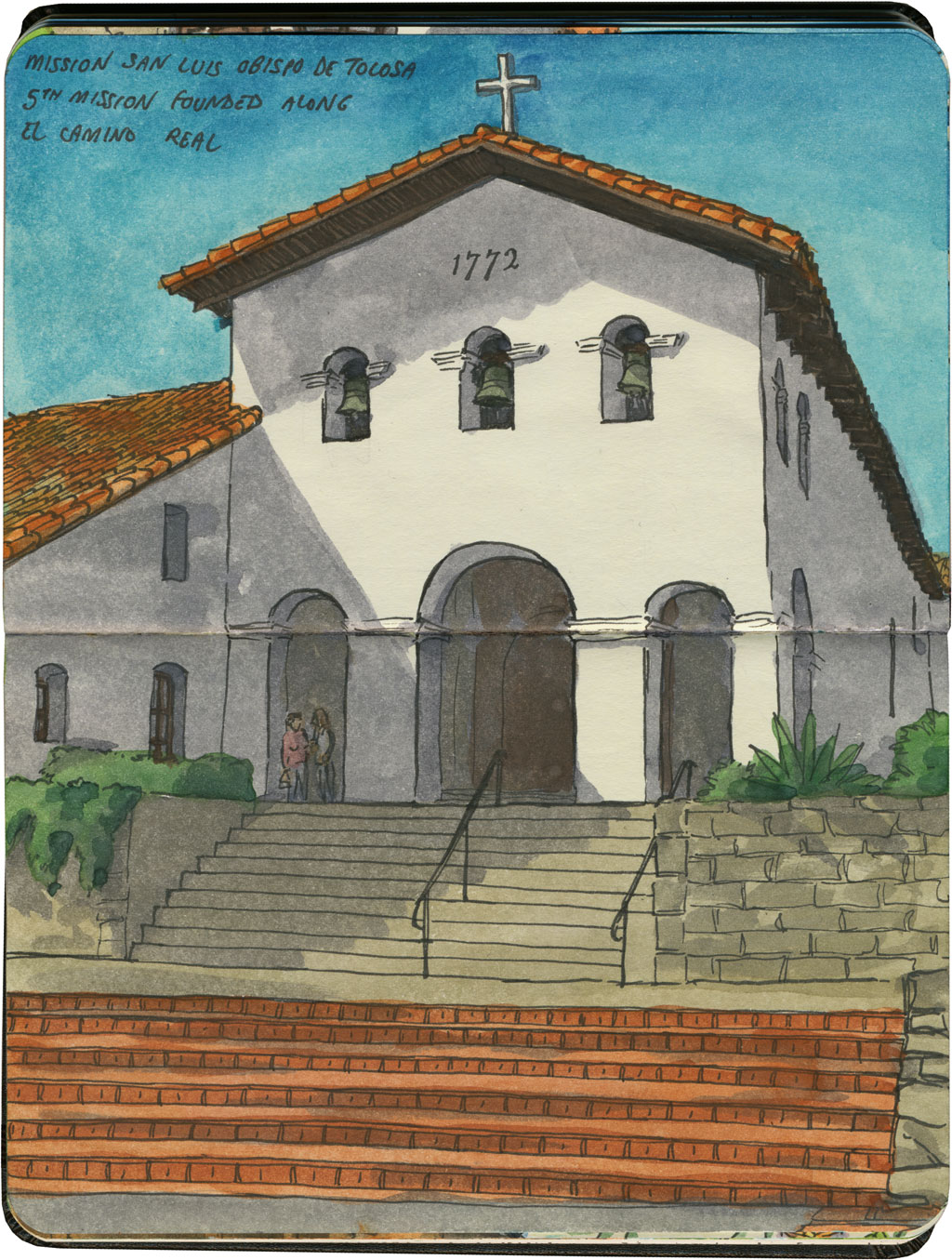 1024x1355 The Jewel Of Slo Drawn The Road Again - Mission Sketch