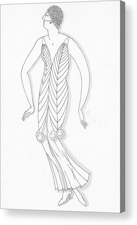 452x740 Sketch Of A Woman Wearing White Mistletoe Costume Acrylic Print By - Mistletoe Sketch