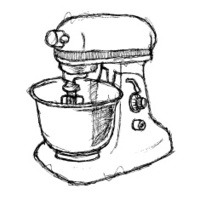 200x200 Scribble Series Food Mixer Stock Vector - Mixer Sketch