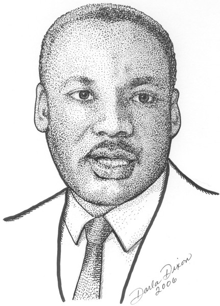 431x600 Martin Luther King Jr. Stipple Portrait By Darla Dixon - Mlk Sketch