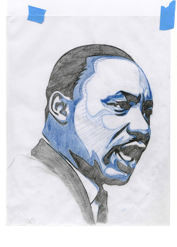 600x836 The Voice Of Change On Behance - Mlk Sketch