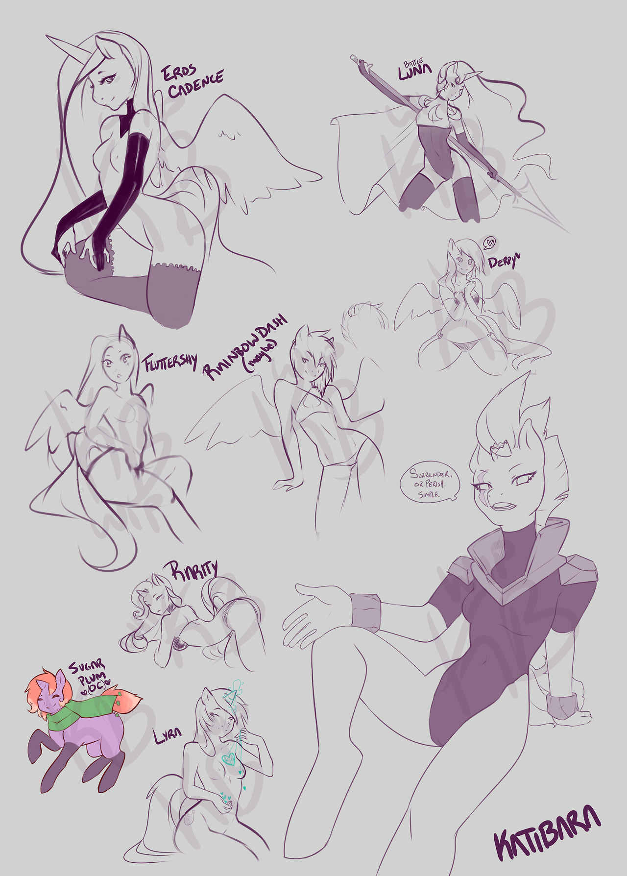 1280x1788 Mlp Sketches From My Stream Tonight! 8d Really Pleased With My - Mlp Sketches