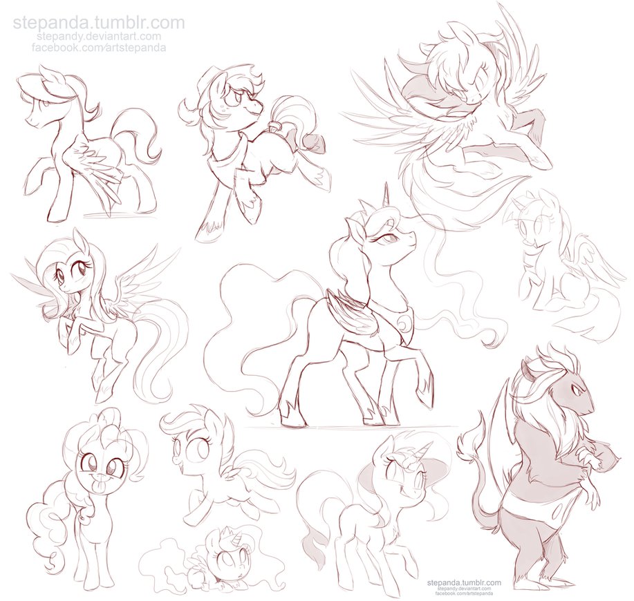 917x870 My Little Pony Free Sketches 4 By Stepandy - Mlp Sketches