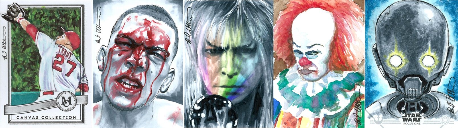 1607x450 Sketch Cards, Pastels, And Mma Artwork By Bradu - Mma Sketch