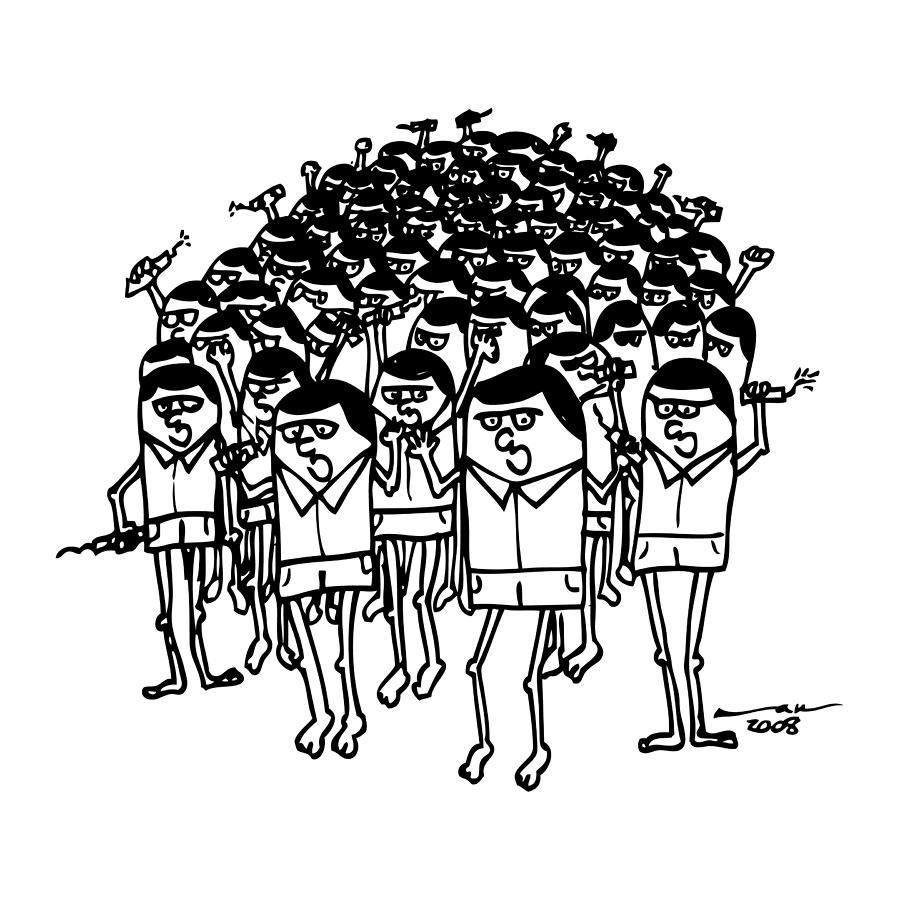 900x900 Mob Drawing By Karl Addison - Mob Sketch