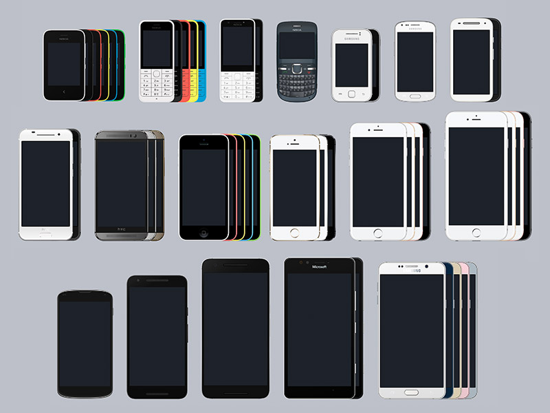 800x600 Large Set Of Mobile Device Mockups Sketch Freebie - Mobile Phone Sketch