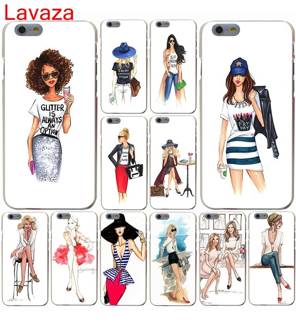 582x640 Lavaza Fashion Sketch Lady Latte Mobile Phone Bag Hard Phone Case - Mobile Phone Sketch