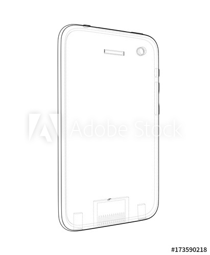 411x500 Sketch Of Mobile Phone. Vector - Mobile Phone Sketch