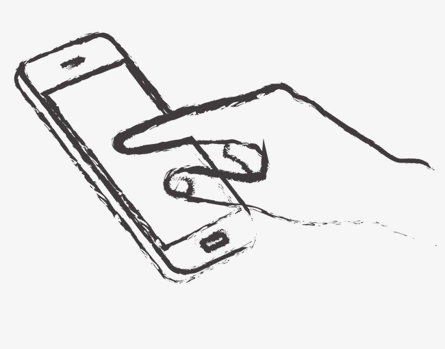 650x509 Vector Hand Sketch Tap The Phone, Hand Vector, Sketch Vector - Mobile Phone Sketch