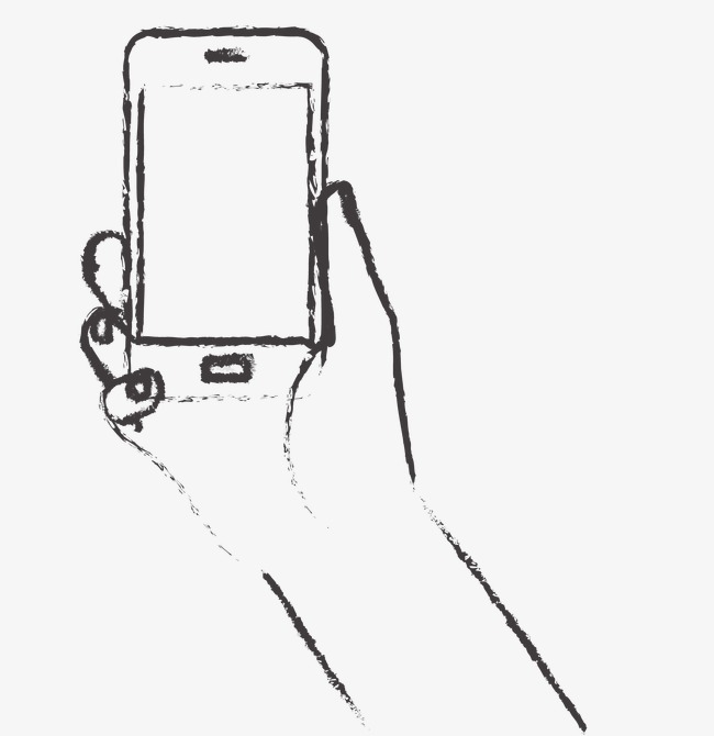 650x670 Vector Sketch Hand Holding A Cell Phone, Sketch Vector, Hand - Mobile Phone Sketch