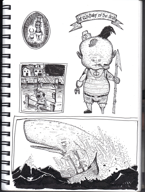 600x793 Moby Dick Sketches On Behance - Moby Dick Sketch