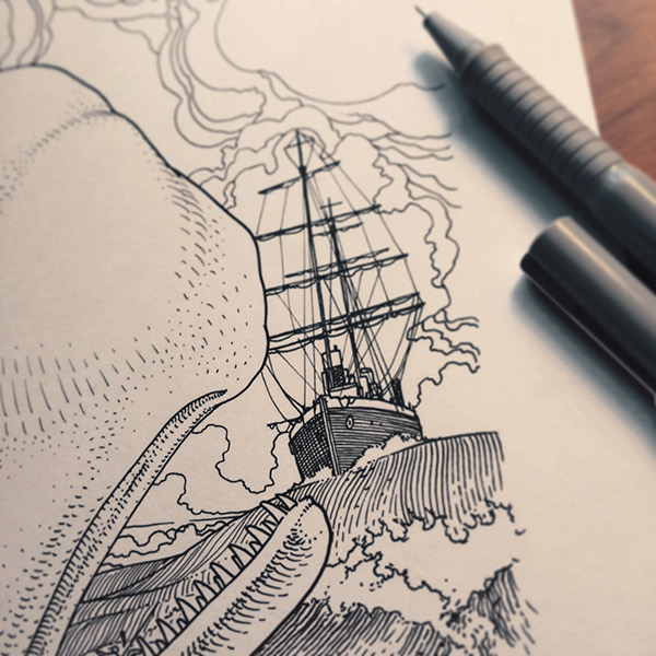 600x600 Moby Dick For Penguin Audio Books On Behance - Moby Dick Sketch