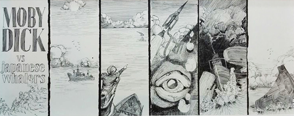 600x238 Moby Dick Vs. Japanese Whalers On Risd Portfolios - Moby Dick Sketch