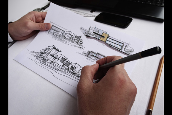 580x386 Architect Sketch Paper Mockup 3 Mockup Store - Mock Sketch
