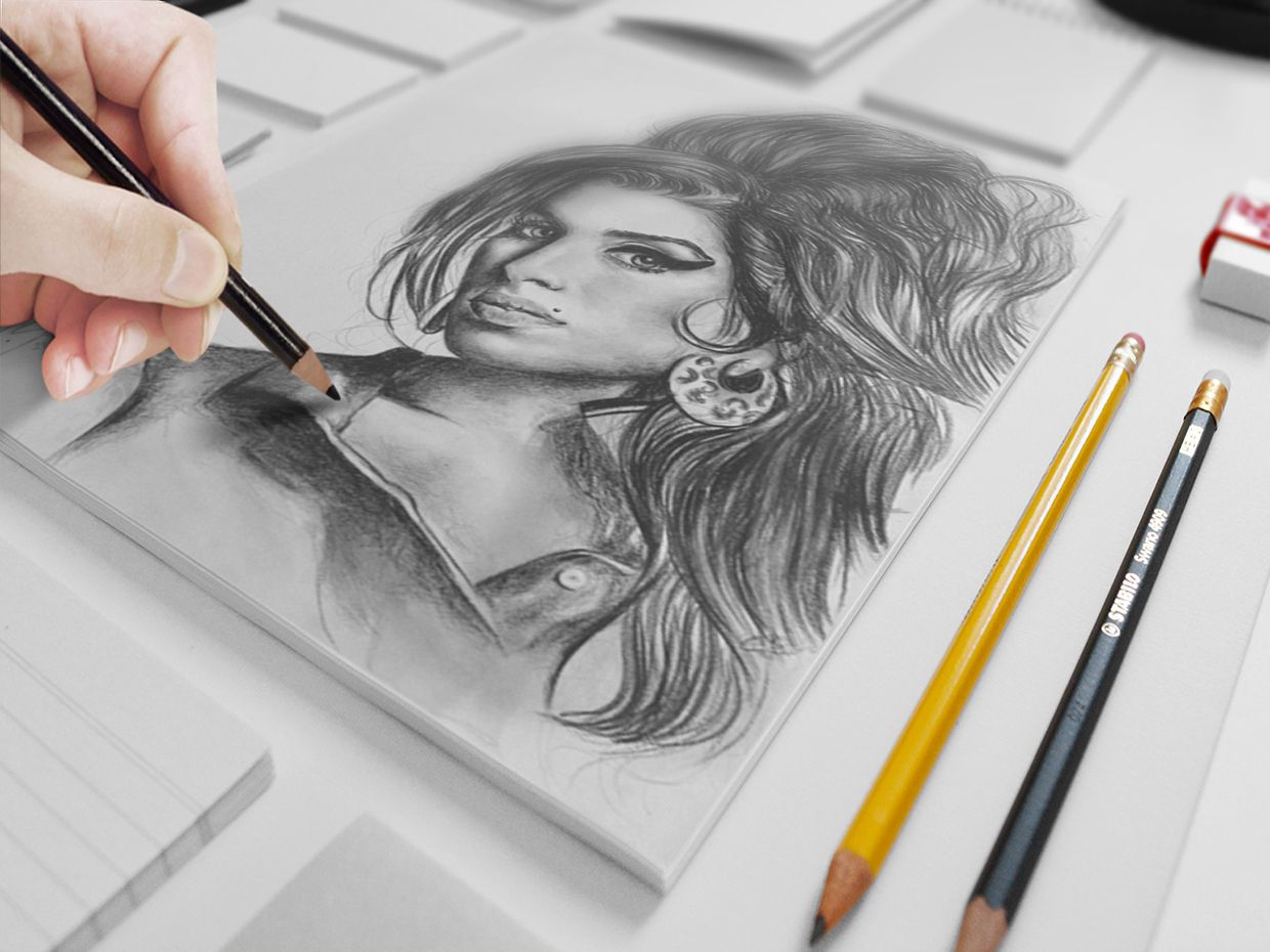 1240x930 Sketch Mock Up Psd Freebie - Mock Sketch