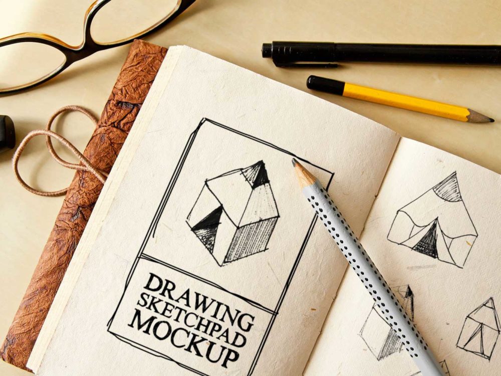 1000x750 Drawing Sketch Pad Free Psd Mockup Free Mockup - Mock Sketch