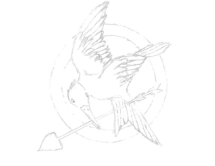 825x638 Mockingjay Pin Sketch By Jodinia - Mockingjay Pin Sketch