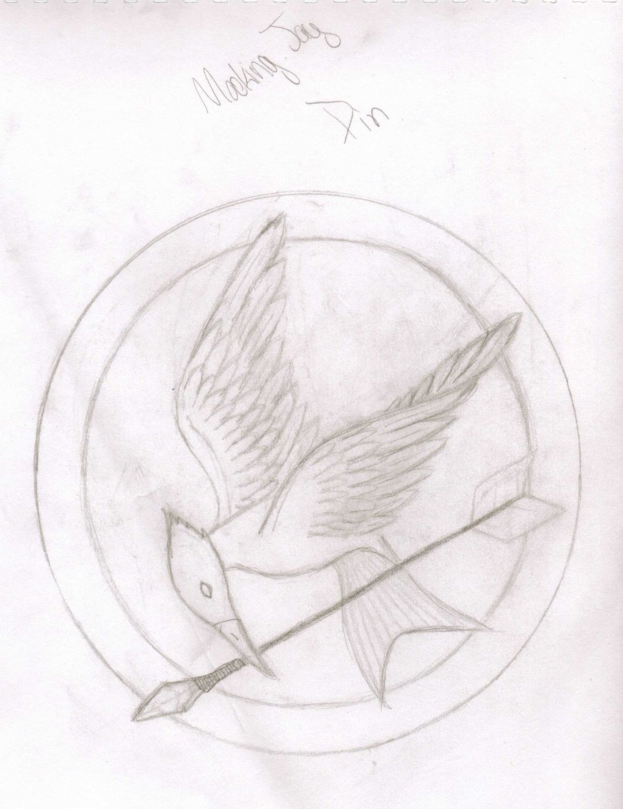 900x1170 Mockingjay Pin By Veronicle - Mockingjay Pin Sketch