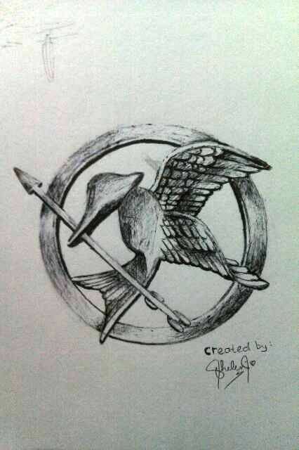 426x640 Mockingjay Pin My Sketch Hunger Games Icon Cool Sketch - Mockingjay Pin Sketch
