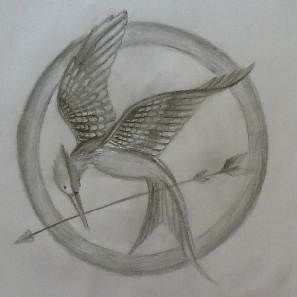 611x611 Photos From A Sketch Of The - Mockingjay Pin Sketch