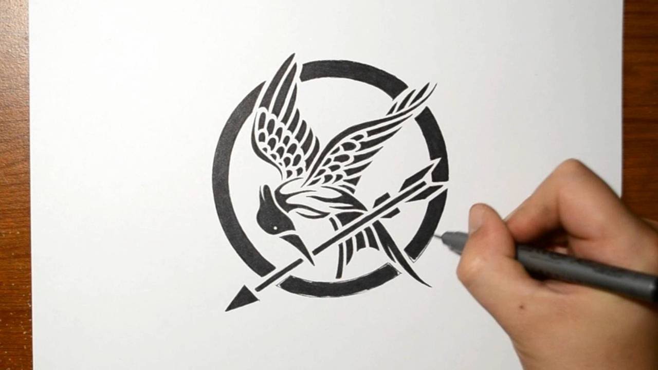 1280x720 Hunger Games - Mockingjay Pin Sketch