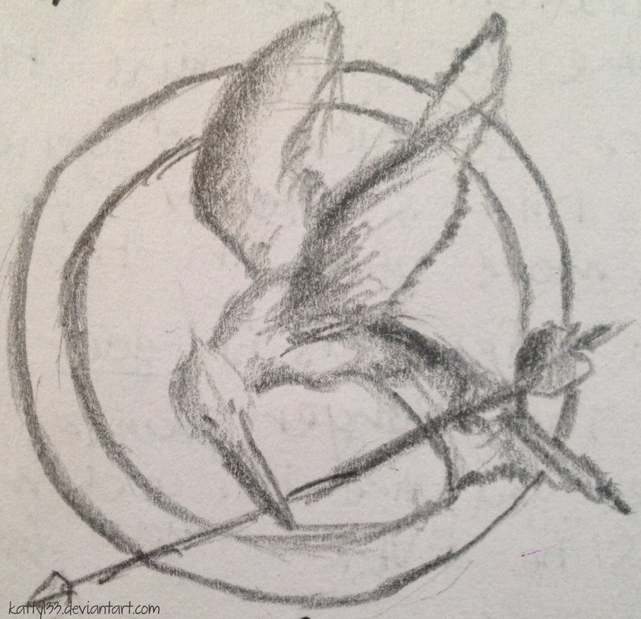 909x878 Mockingjay Sketch By Katty133 - Mockingjay Sketch