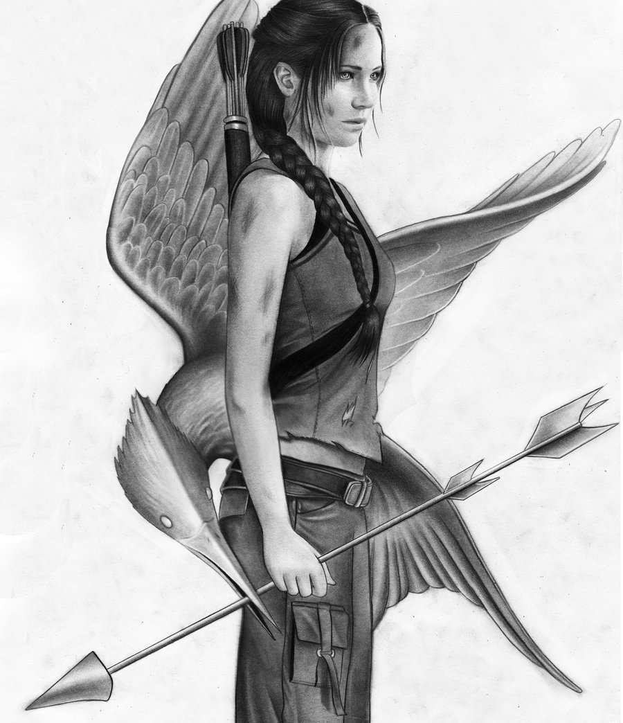 900x1044 Great Katnissmockingjay Sketch - Mockingjay Sketch
