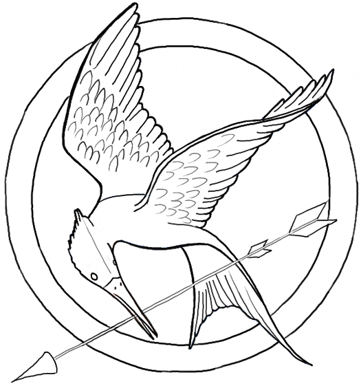 525x561 How To Draw The Hunger Games Logo Aka The Mockingjay Pin - Mockingjay Sketch