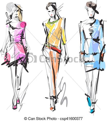 416x470 Fashion Models. Sketch. - Mode Sketch